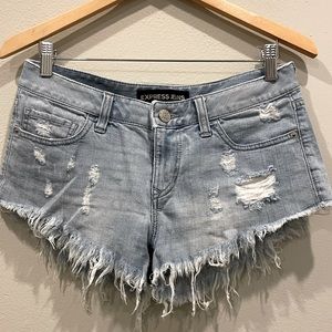Express destroyed denim cutoffs